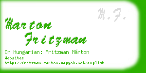 marton fritzman business card